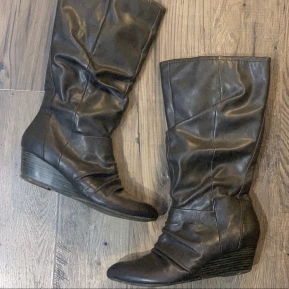 Aldo Leather Almond-toe Wedge-heel Boots - Picture 5 of 12